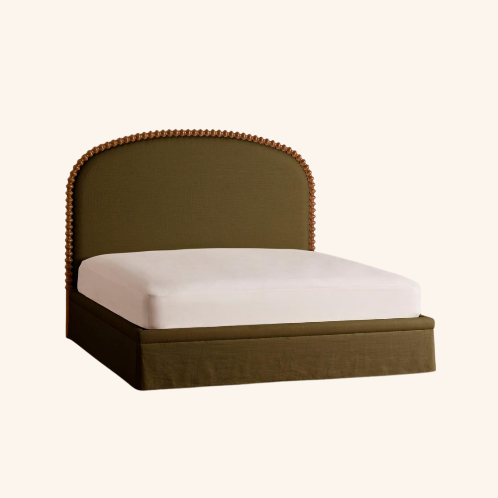 Olive Beaded-Trim Bed